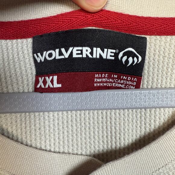 New Wolverine Mens Size XXL Walden II Thermal Henley Shirt Tan Stone Long Sleeve - Picture 6 of 9